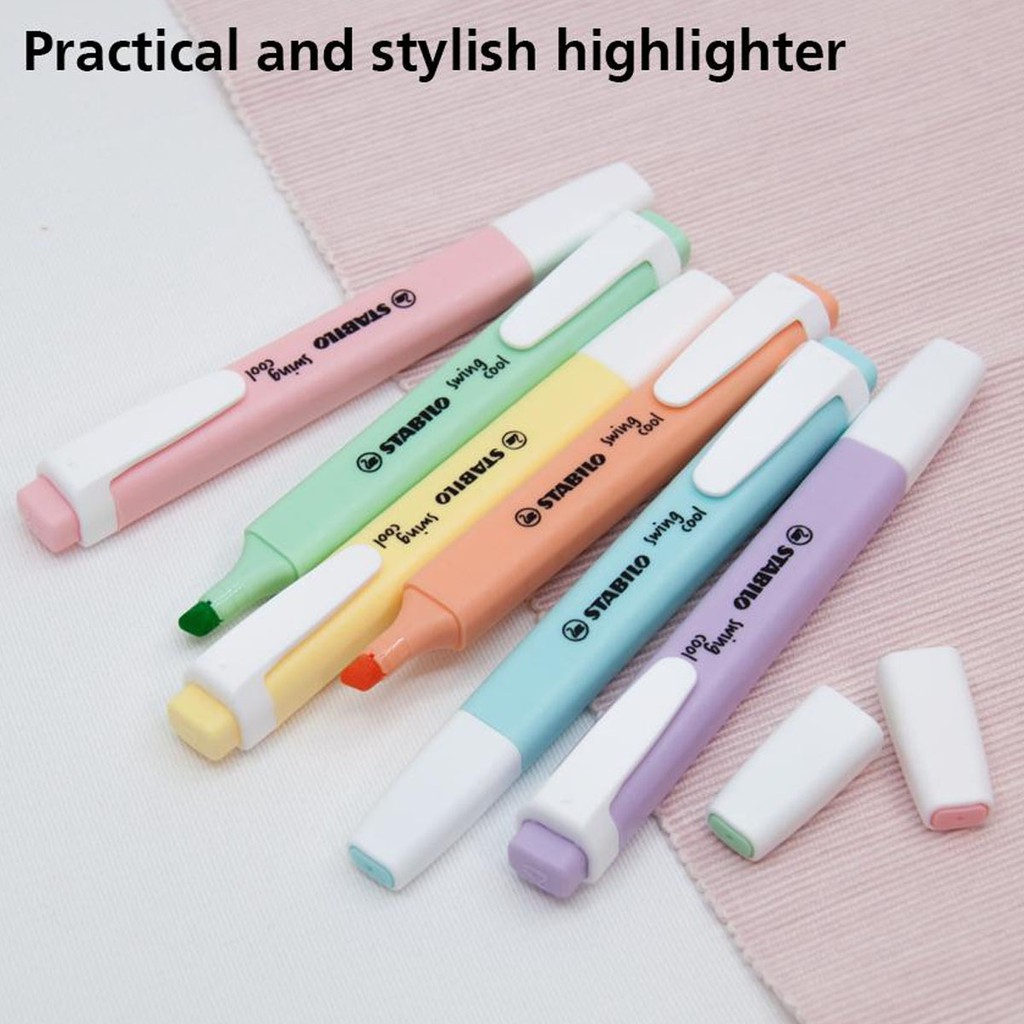 Bộ 4 Bút dạ quang STABILO Pastel + Bút chì gỗ STABILO Schwan pastel 421 (HLP-C5)