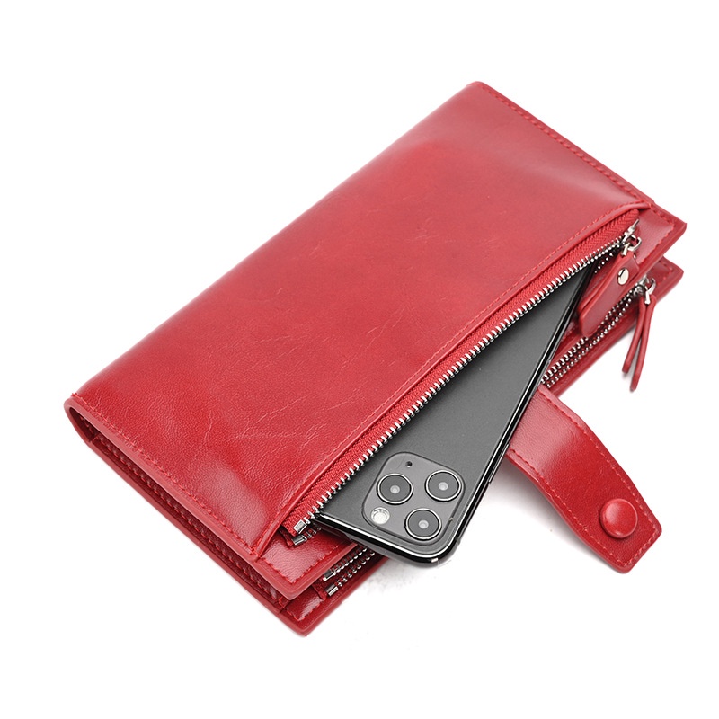 Ví Cầm Tay Dáng Dài Cỡ Lớn Phối Màu Tương Phản Xinh Xắn Cho Nữ