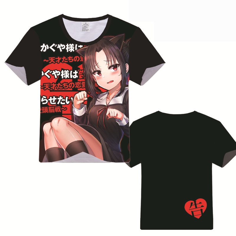 Áo Thun Ngắn Tay In Hình Anime Miss Kaguya Wants Me Confession Cá Tính