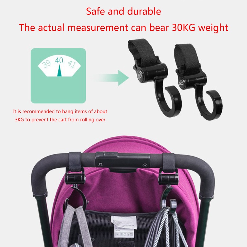 1 Cặp Móc Treo Túi Xách / Xe Đẩy Em Bé Chống Biến Dạng Tiện Dụng