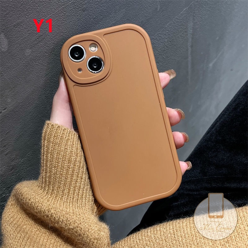 Ốp Điện Thoại TPU Mềm Màu Trơn Hình Oval Cho iPhone 7Plus 11 12 13 Pro Max XR X XS Max 7 8 Plus SE
