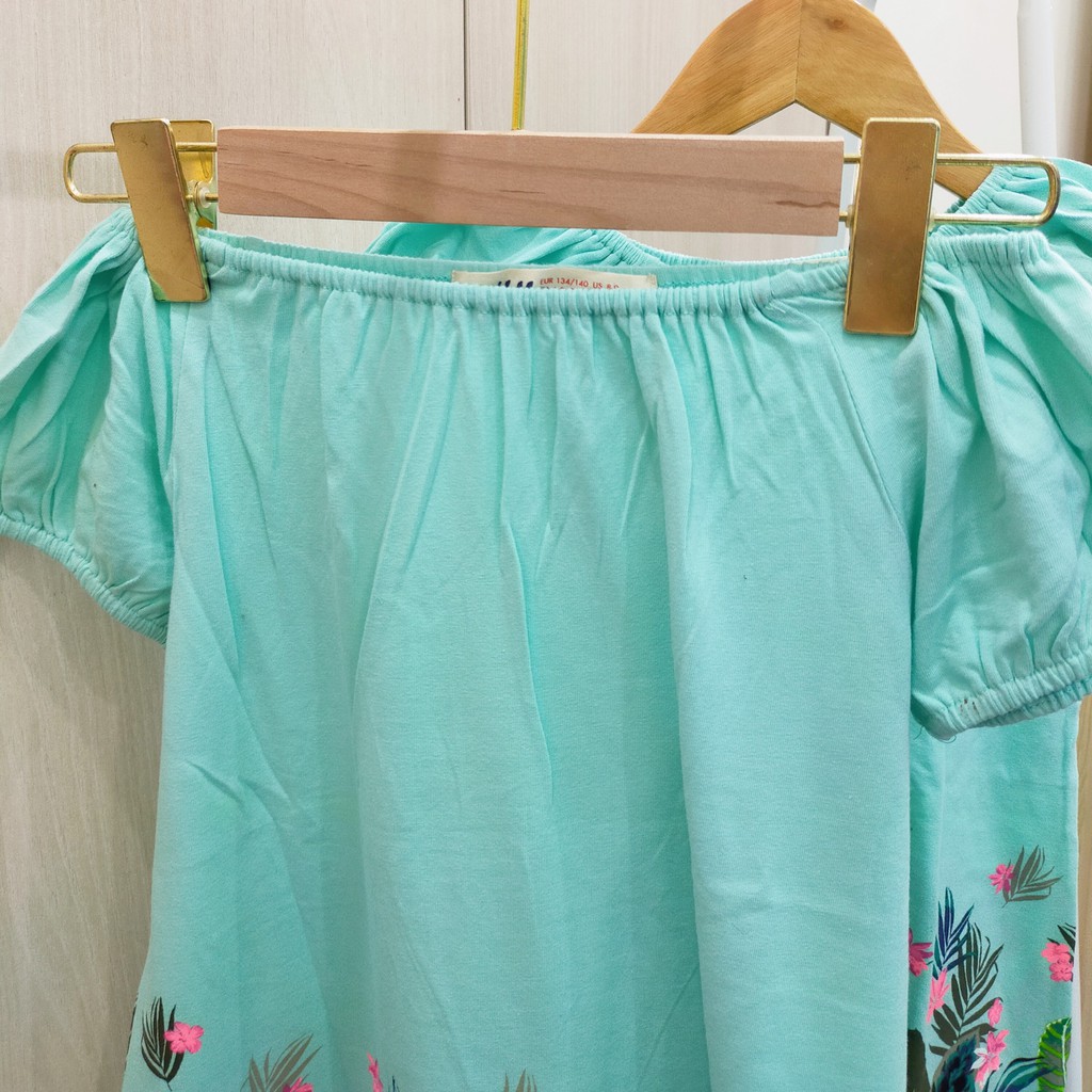 Váy chữ A 2 kiểu mặc cho bé 15-32kg xanh ngọc, vừa mặc đi chơi vừa làm đầm ngủ rộng rãi thoải mái