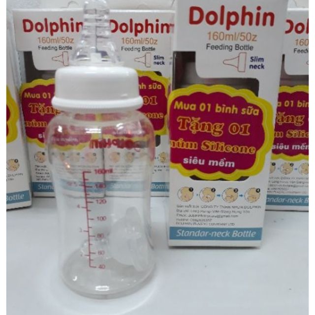 Bình sữa Dolphin cổ hẹp 160ml