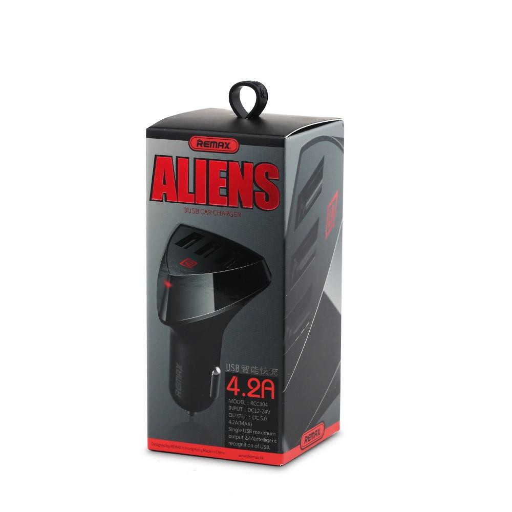 Cốc sạc ô tô 3 cổng USB Alien Series 3 Remax RCC-304- Hàng Chính Hãng #phukiensotst