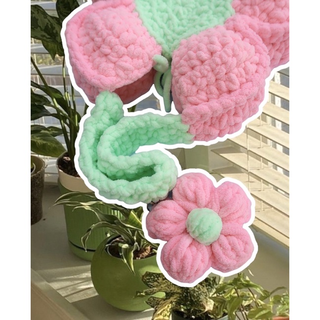 Móc khoá len hoa - Flower keychain crochet