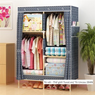 Tủ vải khung gỗ Lincau cỡ nhỏ