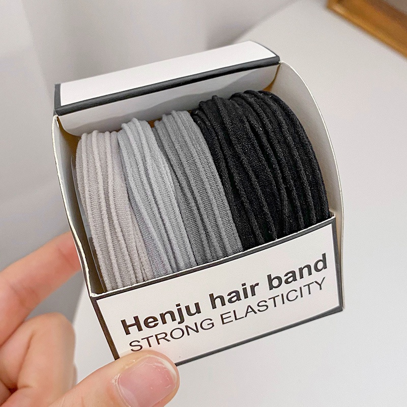 Set 5 Dây Buộc Tóc Cao Su Co Giãn Tốt Thiết Kế Đơn Giản Cho Nữ