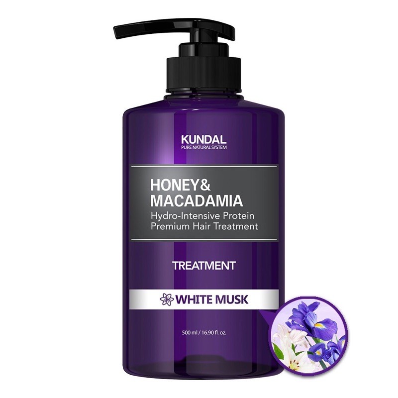 Kem Ủ Tóc Kundal Honey & Macadamia Hair Treatment Hương White Musk - Hoa Xạ Hương Trắng 500ml
