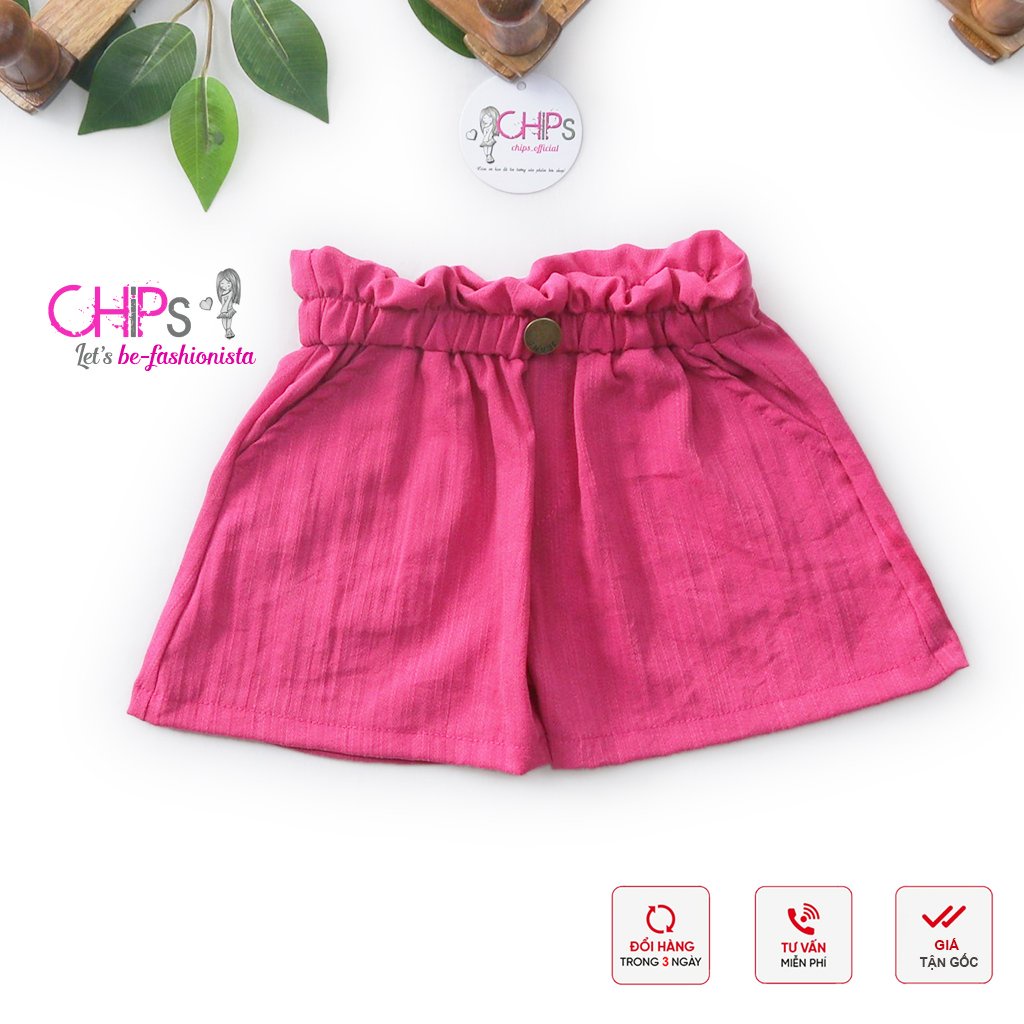 Quần Soóc Đũi Xước Cạp Cao Chun Bèo Nhiều Màu Cho Bé