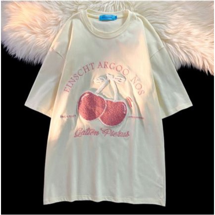 Áo Thun Nữ Cổ Tròn Ngắn Tay In Hình 3 Màu