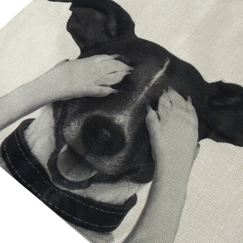 Áo Gối Được Làm Từ Vải Lanh Với Họa Tiết Hình Con Chó Và Con Chó Theo Phong Cách Sáng Tạo