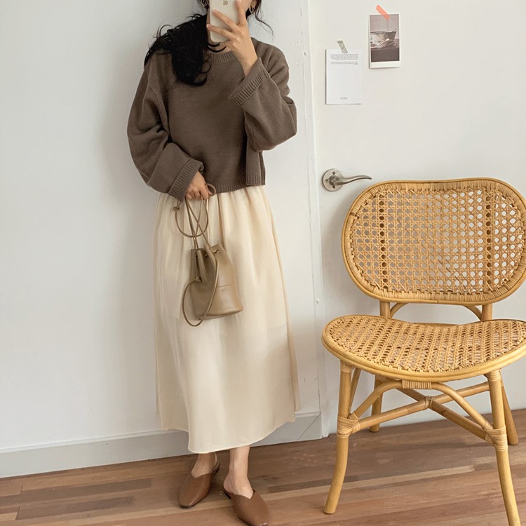 Áo Sweater Dệt Kim Tay Dài Màu Sắc Đơn Giản Phong Cách Hàn Quốc Thời Trang Thu Đông Cho Nữ | BigBuy360 - bigbuy360.vn