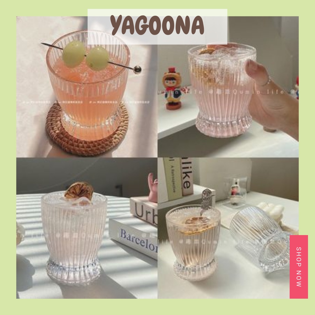 Cốc thủy tinh cao cấp trong suốt YAGOONA Ly rượu phong cách Vintage YGN04