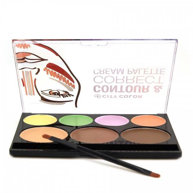 Bảng Kem Tạo Khối Che Khuyết Điểm 7 Ô City Color Contour & Correct Cream Palette