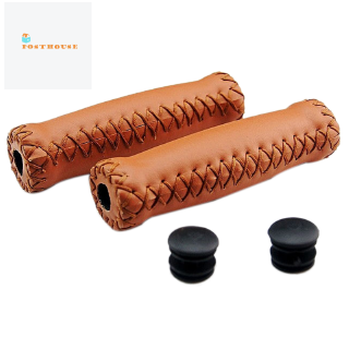 Bọc tay nắm xe đạp bằng da màu nâu phong cách vintage độc đáo