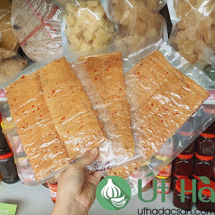 Mực Cán Tẩm Gia Vị Bịch 200gr Mực Tự Nhiên Thơm Ngon Tiện Dụng - Út Hà Đặc Sản