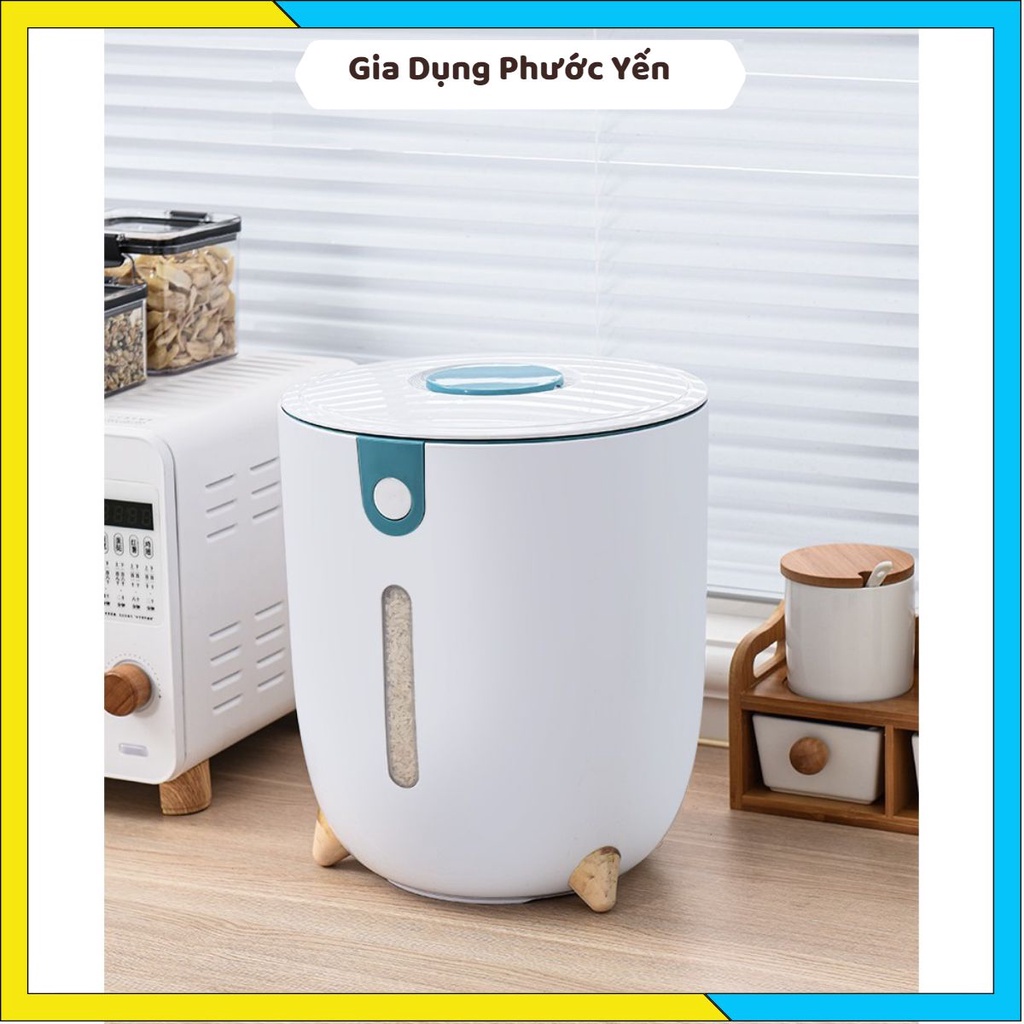 Thùng Đựng Gạo 12Kg Một Chạm Đa Năng Chống Thấm Nước Tiện Lợi