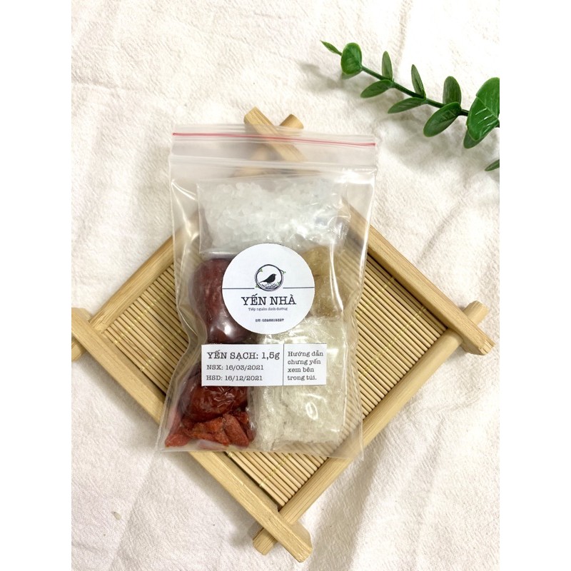 Tổ yến sào vuông nguyên chất kèm theo nguyên liệu và hướng dẫn chưng yến - Yến Nhà | BigBuy360 - bigbuy360.vn