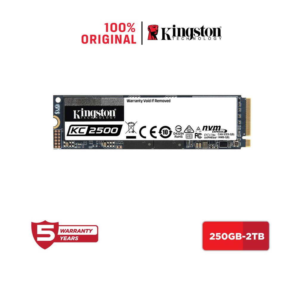 Ổ cứng SSD Kingston 250Gb KC2500 M.2 2280 NVME PCIe Đọc 3500MB/s - Ghi 2500MB/s -SKC2500M8/250G | WebRaoVat - webraovat.net.vn