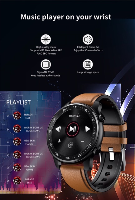 Đồng hồ thông minh HAFU MT1 Smartwatch nghe nhạc trên đồng hồ nghe gọi thay hình nền