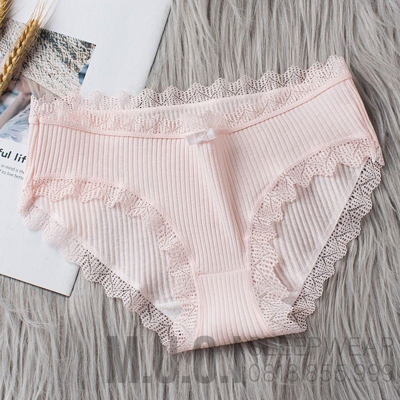 QL02 -Quần Lót Nữ Cotton viền ren gân tăm kháng khuẩn hoạ tiết viền ren sexy - Hàng có sẵn( video+ ảnh thật) | BigBuy360 - bigbuy360.vn