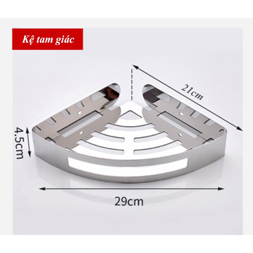 Kệ phòng tắm, kệ nhà bếp Inox 304 AnShin chống gỉ sét  - có thể bắt vít hoặc dán keo có sẵn