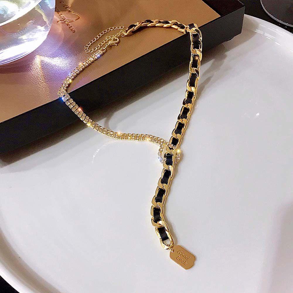 Dây Chuyền Nữ NEEDWAY|Đầm Dự Tiệc Màu Sắc Xinh Xắn Hợp Thời Trang|Dây Da Bện Nhiều Màu Sắc|Vòng Cổ Choker Da Pu Phối Dây Xích Kim Loại Thời Trang Cá Tính