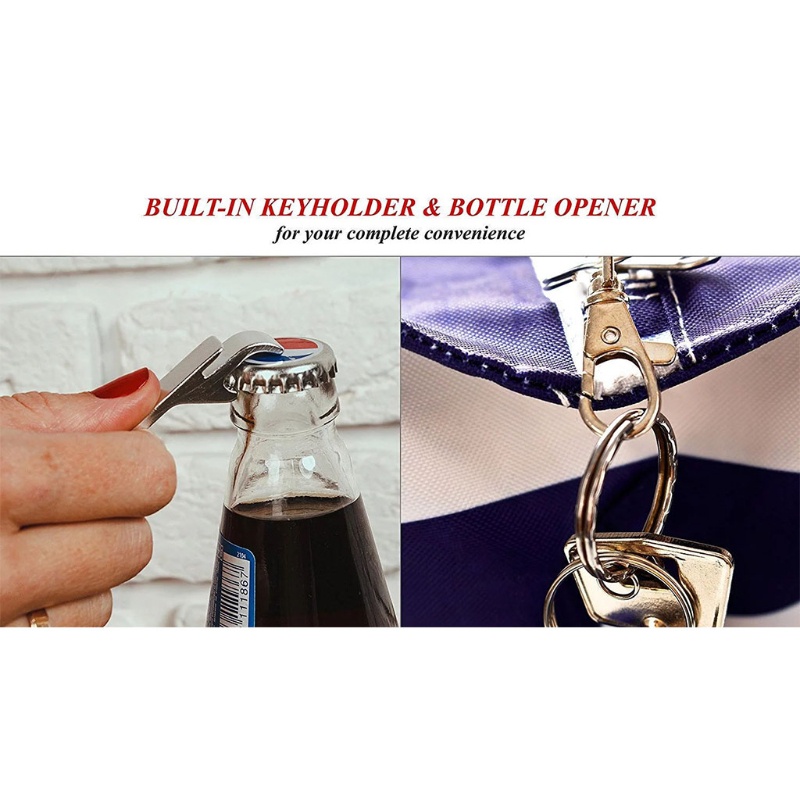 Han Túi Xách Đeo Vai Bằng Vải Bố Sức Chứa Lớn Có Tay Cầm Dây Kéo Với Túi Đựng Chai Nước Đi Biển/Ngoài Trời