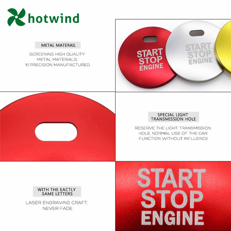 Sticker dán trang trí nút bấm khởi động xe hơi Mazda