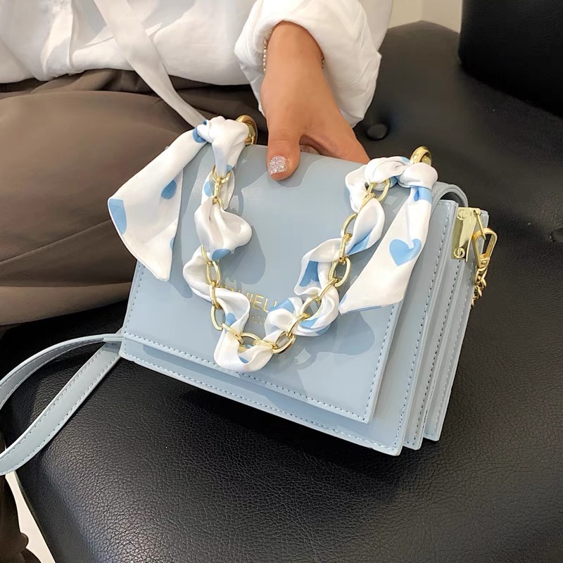 Faya - túi xách da trơn phối khăn trẻ trung T1108