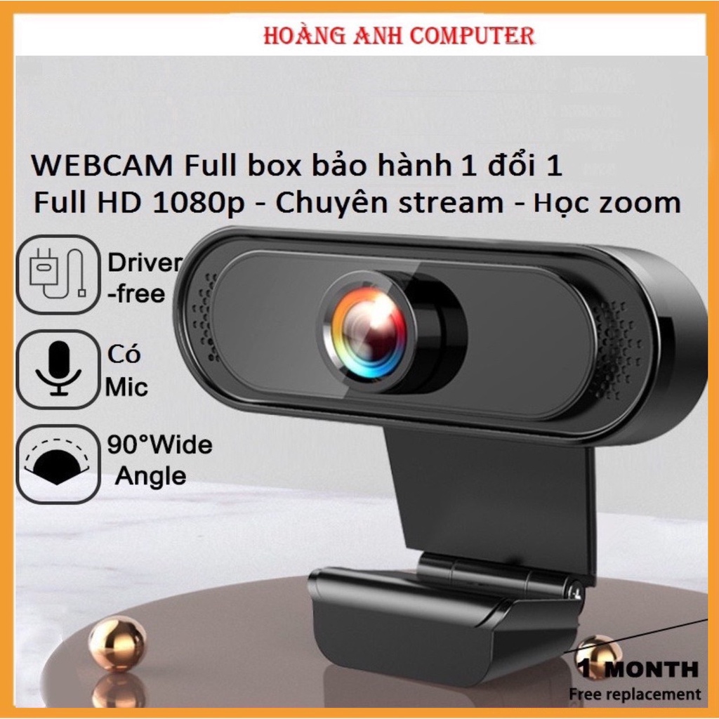 Webcam Máy Tính - Webcam Có Mic 720P-1080 Màn Hình Hỗ Trợ Học Trực Tuyến HA01