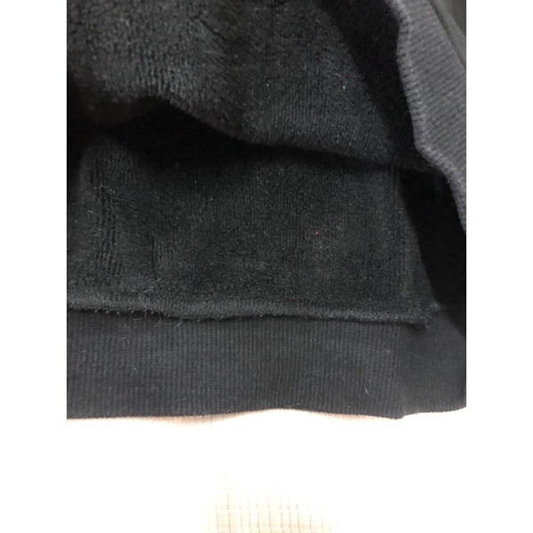 [Ảnh Thật]AS104 Áo nỉ sweater đen lót lông ấm size S hàng 2hand
