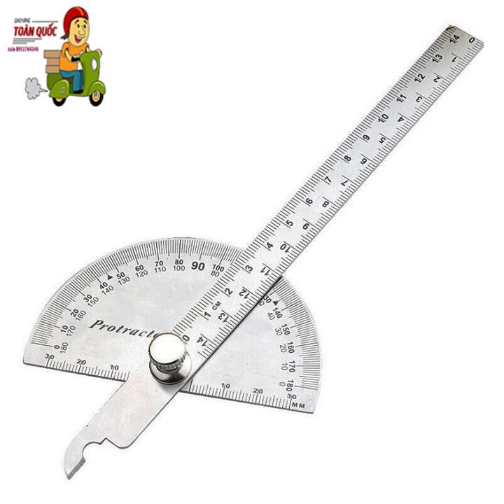 Thước đo góc ❤️FREESHIP❤️ thước đo độ 180 độ bằng thép không gỉ - thước ke góc