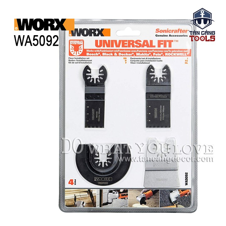 Combo 4 Lưỡi Cắt Rung Đa Nẵng Worx SoniCrafter WA5092