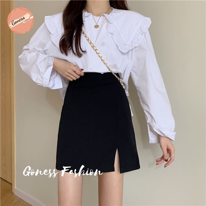 Chân váy a ngắn Goness xẻ đùi phong cách trẻ trung năng động phù hợp với giới trẻ QV101
