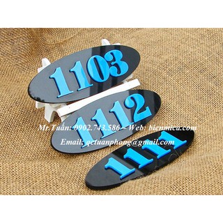 Biển Số Nhà Mica - Biển số phòng chung cư - KT 9.3x20cm