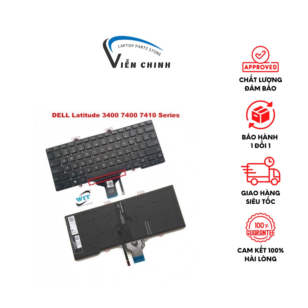 Bàn phím laptop Dell Latitude 3400 5400 5401 5402 7400 7410