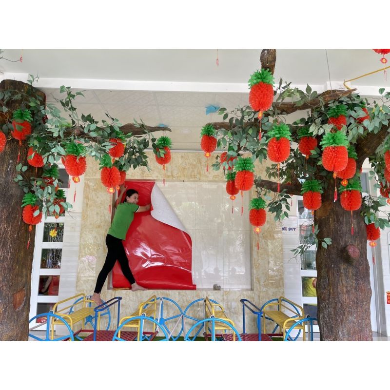 Đèn lồng quả dứa trang trí nhà cửa siêu xinh - Đồ dùng mầm non