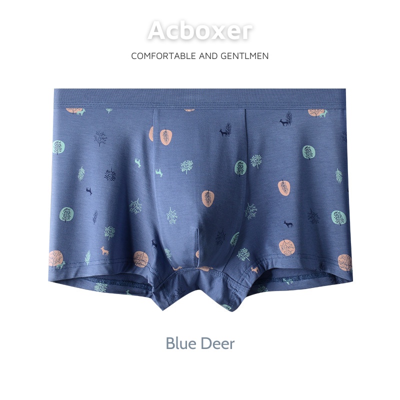Quần lót nam sịp đùi boxer cao cấp vải Modal  in họa tiết mềm mại thoáng khí ACBX01