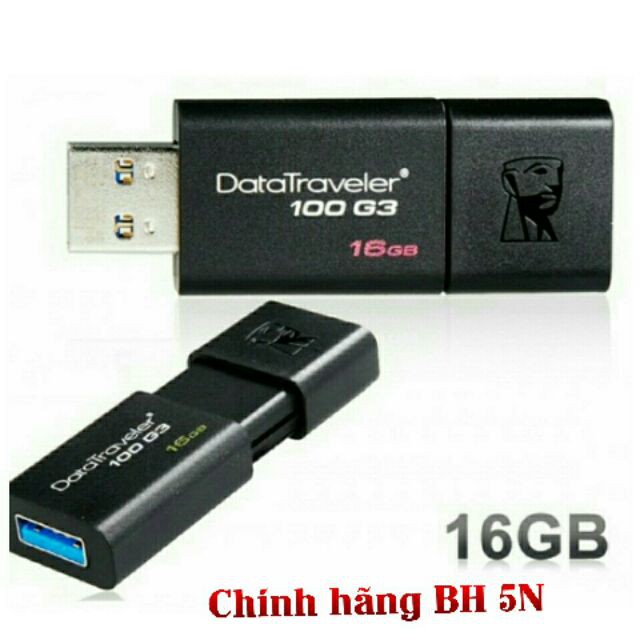 USB Kingston 16GB 3.0 DT100 G3 -hàng chính hãng do FPT phân phối -bảo hành 5 năm tại FPT | WebRaoVat - webraovat.net.vn