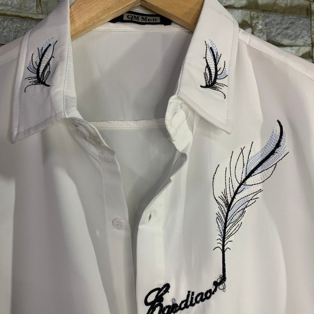 Áo Sơ Mi Nam Dài Tay Phối Logo Thêu Lông vũ (kèm hình thật và video) | BigBuy360 - bigbuy360.vn