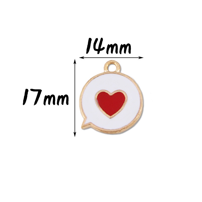 Mặt Dây Chuyền/Móc Khóa/Móc Khóa Hình Trái Tim Hai Mặt Làm Bằng Hợp Kim Màu Hồng Làm Thủ Công diy Màu Hồng