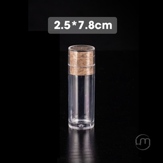 2.5*7.8cm- Ống nhựa nút bần đựng saffron, đông trùng hạ thảo,...loại nhựa dày, đẹp,