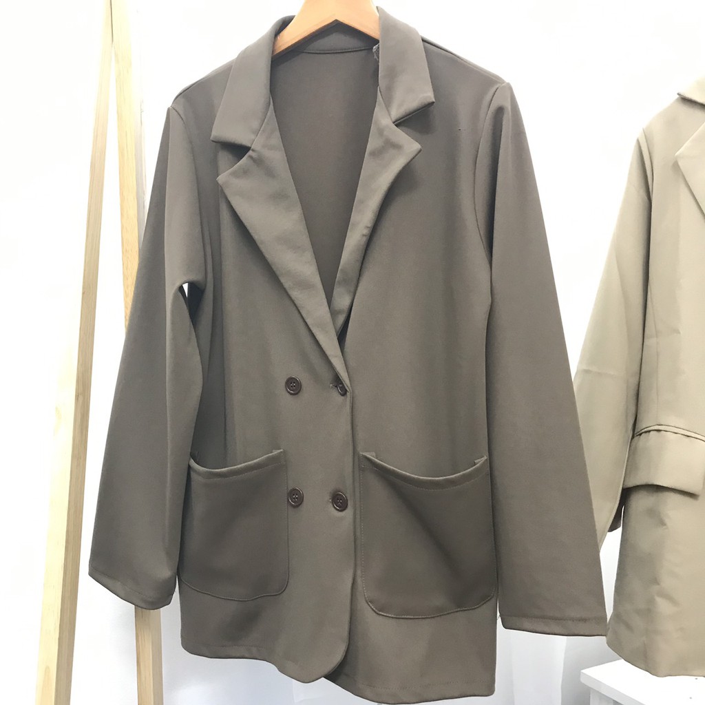 Áo Blazer trơn ULZZANG 1 lớp, 2 lớp Style Hàn Quốc trẻ trung form đẹp - MIX đồ xinh màu Đen / Kem / Nâu Tây / Nâu Đất | BigBuy360 - bigbuy360.vn