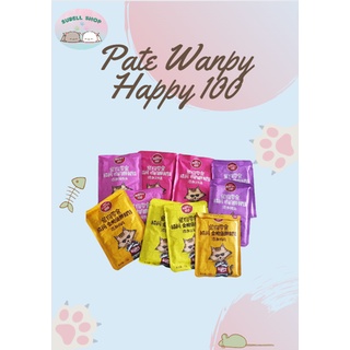 Combo 12 gói pate mix vị wanpy happy 100 cho mèo dạng túi 70g