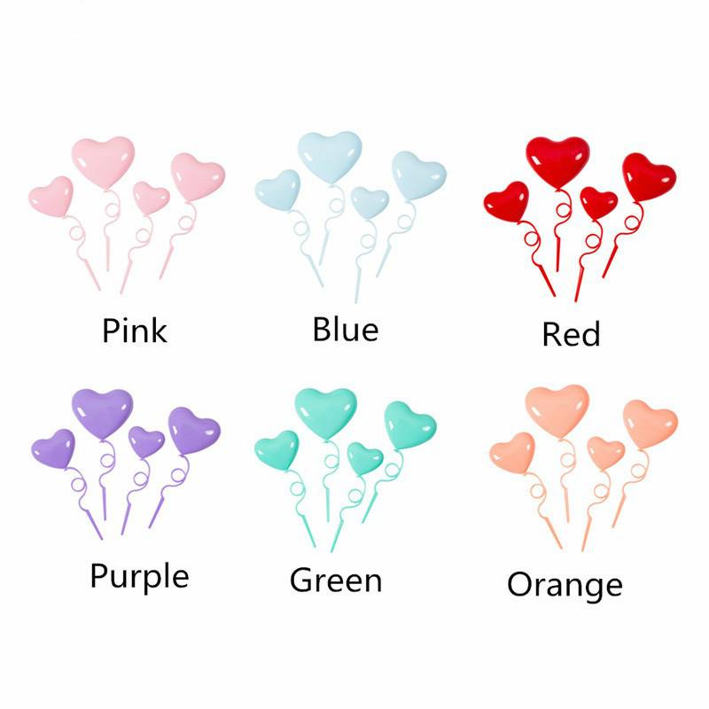 Set 5 Que Cắm Trang Trí Bánh Hình Trái Tim Xinh Xắn