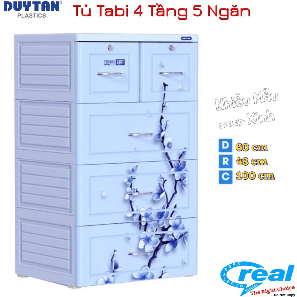 Tủ Nhựa Duy Tân TABI 4 Tầng-5 Ngăn - KT : 60 x 48 x 100cm