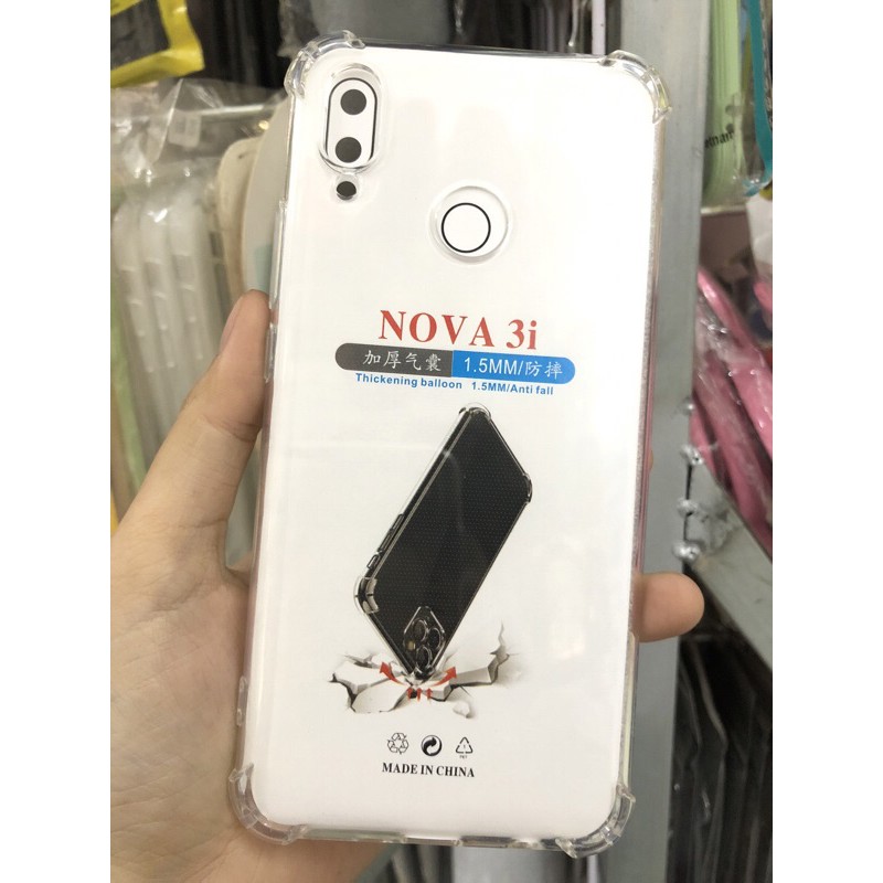 Huawei Nova 3i Ốp lưng nhựa dẻo trong suốt 4 cạnh chống sốc cao cấp