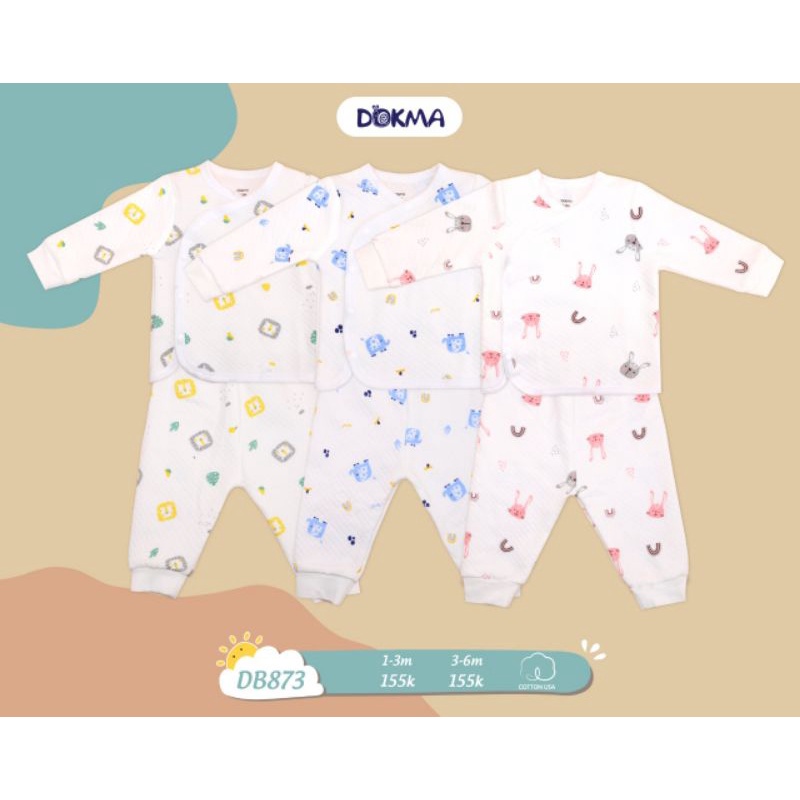 Bộ sơ sinh thu đông dày Dokma nỉ xốp mềm