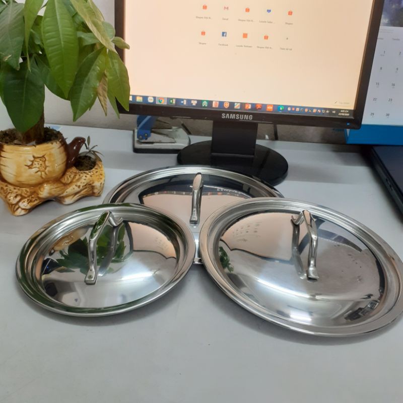 [Chính Hãng] Nắp vung nồi inox dùng cho nồi, chảo, quánh...size 14, 16, 18, 20, 24, 26, 28, 30, 32 cm VIETCOOK